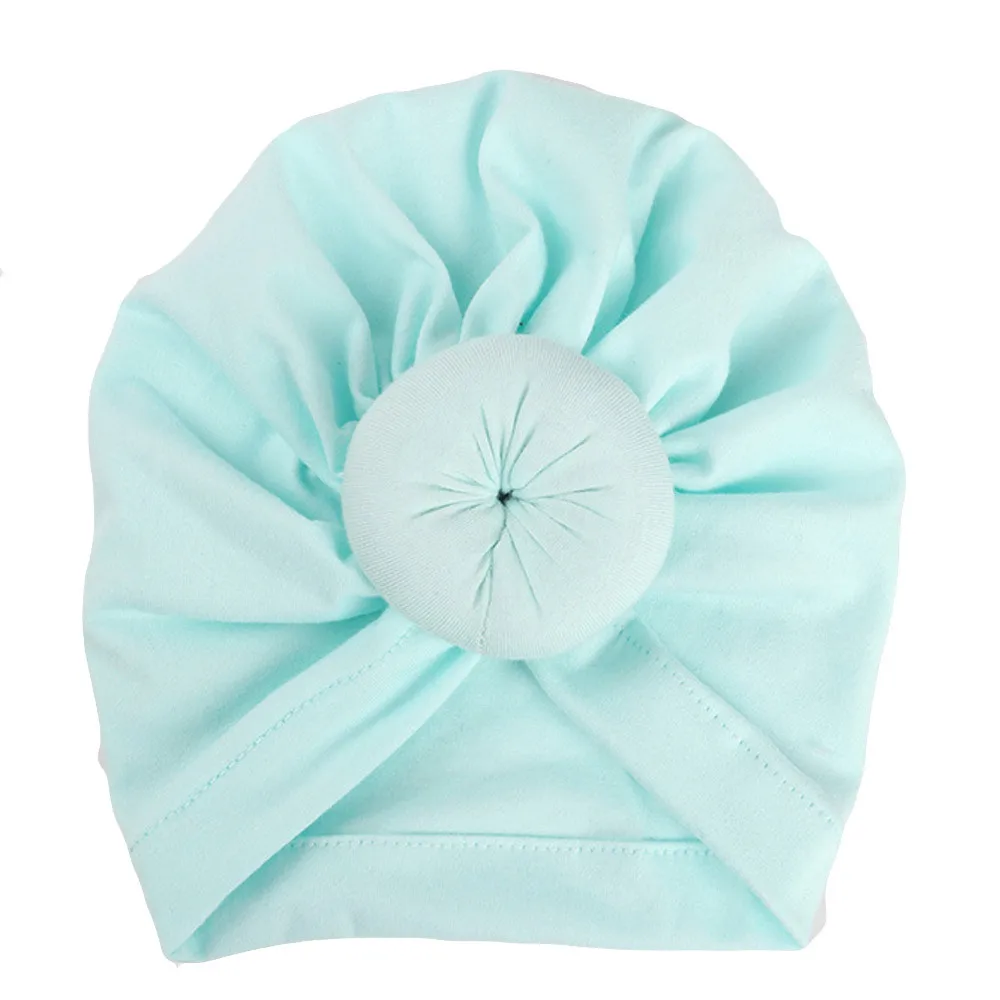 Mint Green Новинка года, популярная детская чалма для маленьких мальчиков и девочек, шляпа из Индии, милая мягкая шапка 18 см, шляпа на весну, лето, осень, лето, аксессуары для малышей 3 - Цвет: Mint Green