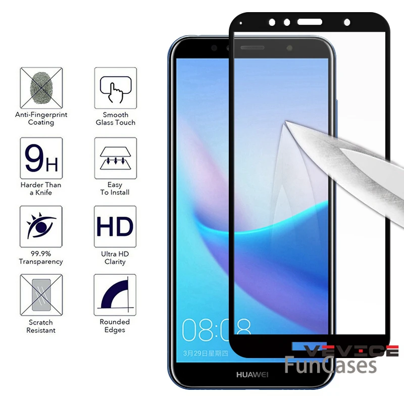 Закаленное стекло для huawei Honor 7C AUM-L41 5 7 &quot7C Pro Полное покрытие экрана Защитное 7A