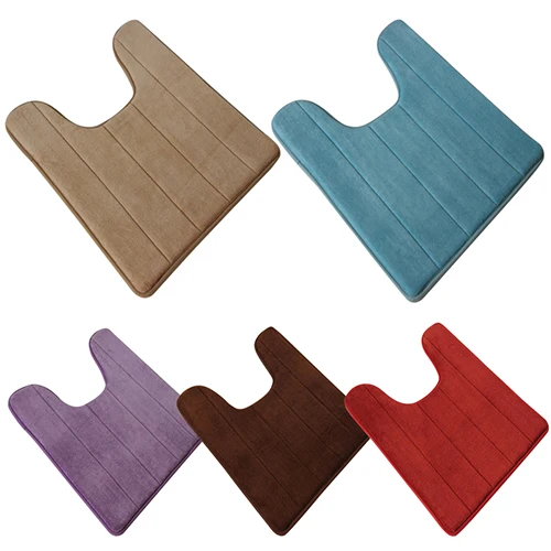 

40x60cm U Shaped Ctton Bath Mat Anti Slip for Home Bathroom Living Room Kitchen