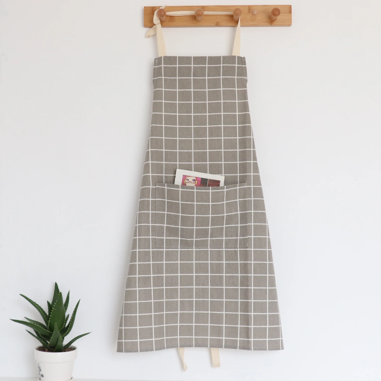 Apron 9 Кухонные льняные фартуки унисекс, регулируемый Фартук с карманами, кухонный инструмент для повара для мужчин и женщин - Цвет: Apron 9