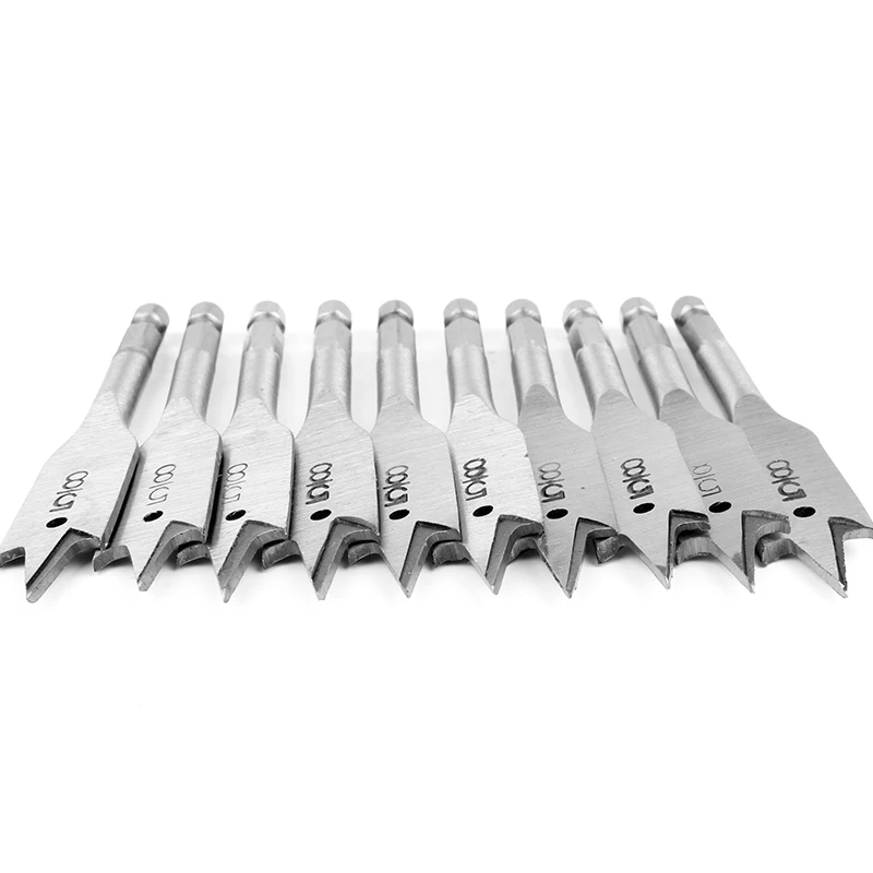 10pcs 5/8 Inch High Carbon Steel Flat Drill Bit 100mm Length Set for Wood Timber Drilling Hand Tool Accessories | Инструменты