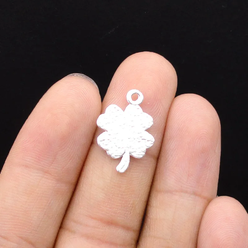 50pcs античное серебро четырехлистный клевер Подвески 20x13мм|charm pendant|four leaf clover charmclover
