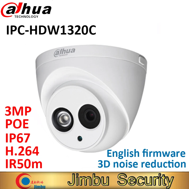 Dahua 3MP IP камера IPC HDW1320C POE H.264 IP67 IR50m CCTV сеть WDR купольная английская прошивка|Камеры