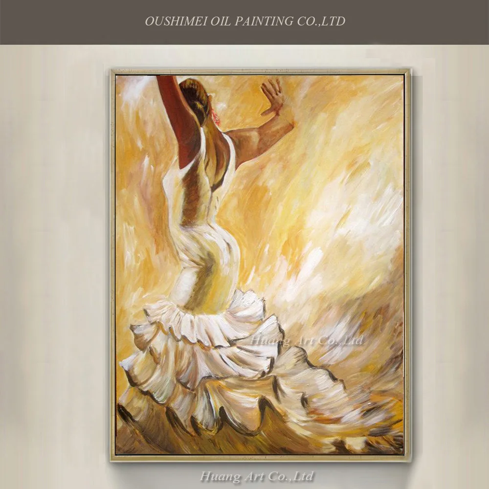 Профессиональная ручная роспись испанские танцоры Современная Нижняя картина с