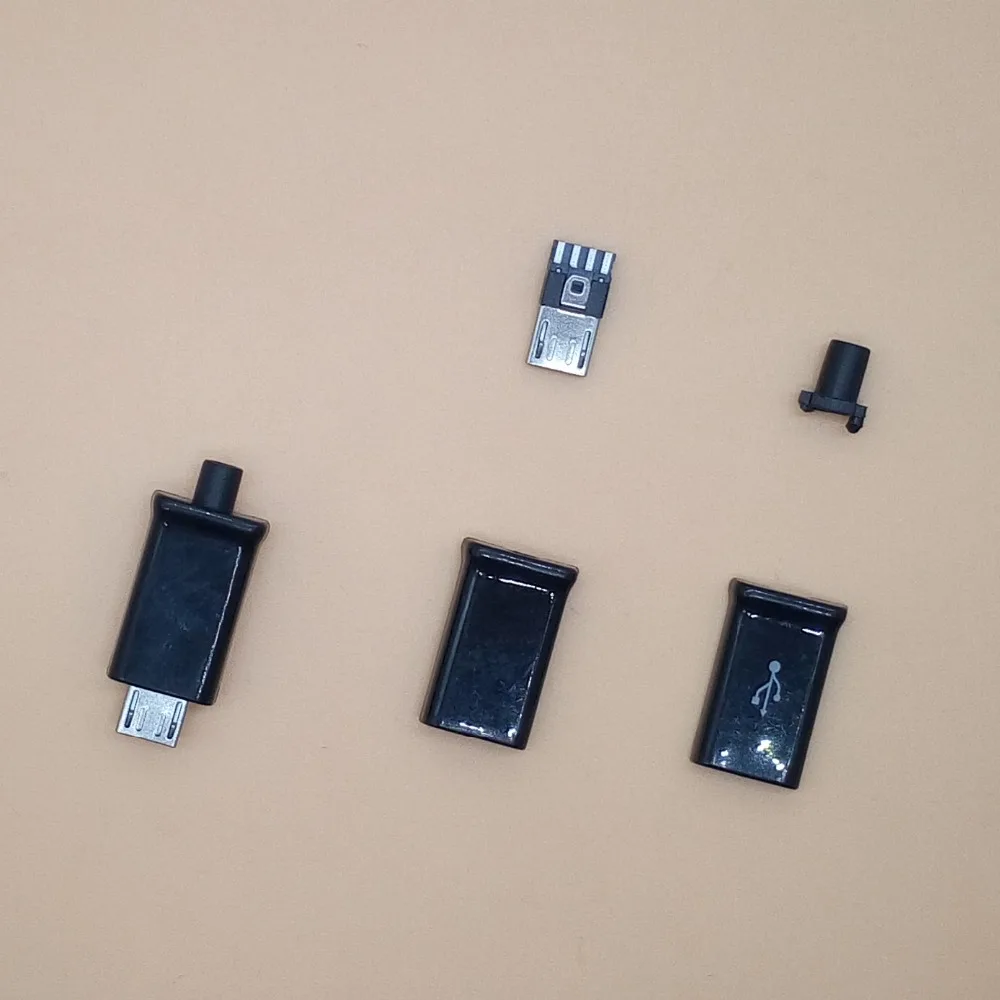 10 комплектов 5 штырьков Micro USB штекер типа папа черный/белый зарядный разъем 4 в 1