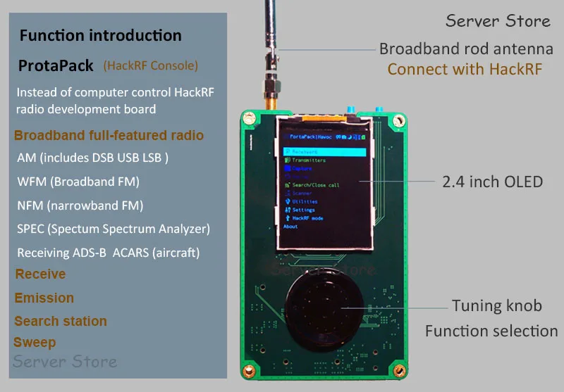 PortaPack H1 для HackRF One 1 МГц-6 ГГц SDR приемник и передача AM FM SSB ADS-B SSTV Ham радио