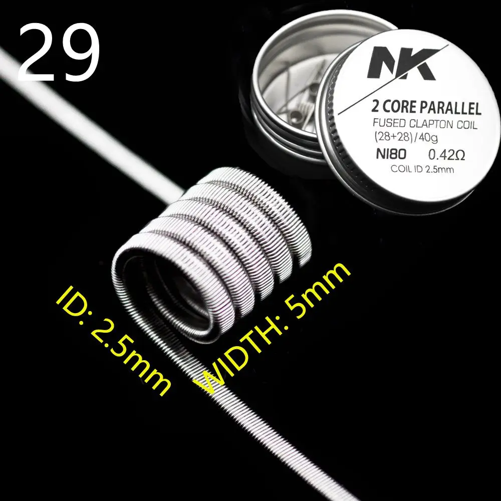 NK поставщик лучшее качество prebuilt SS 316L Ni80 катушка MTL fused clapton скрученная готовая