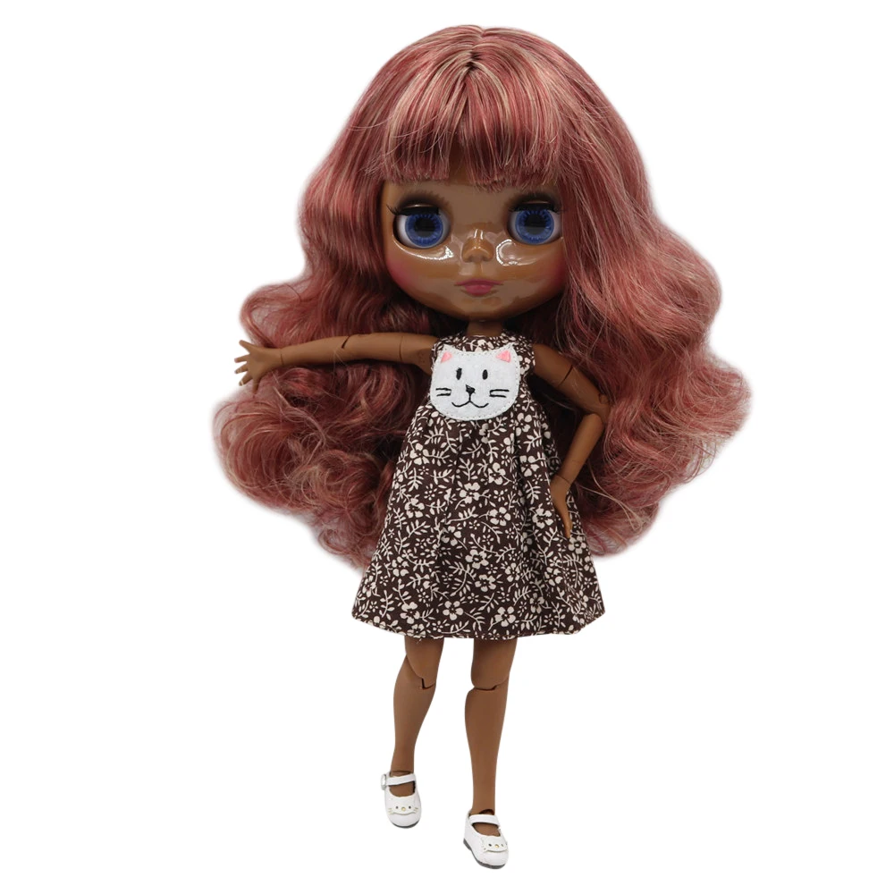 Кукла Blyth ICY DBS суперчерная темная кожа глянцевое лицо шарнирное тело темно