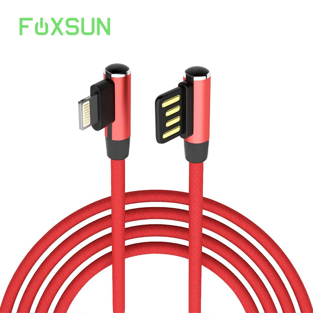 Время игры для кабеля Lightning Угловые USB-кабели 180 градусов синхронизирующие кабели