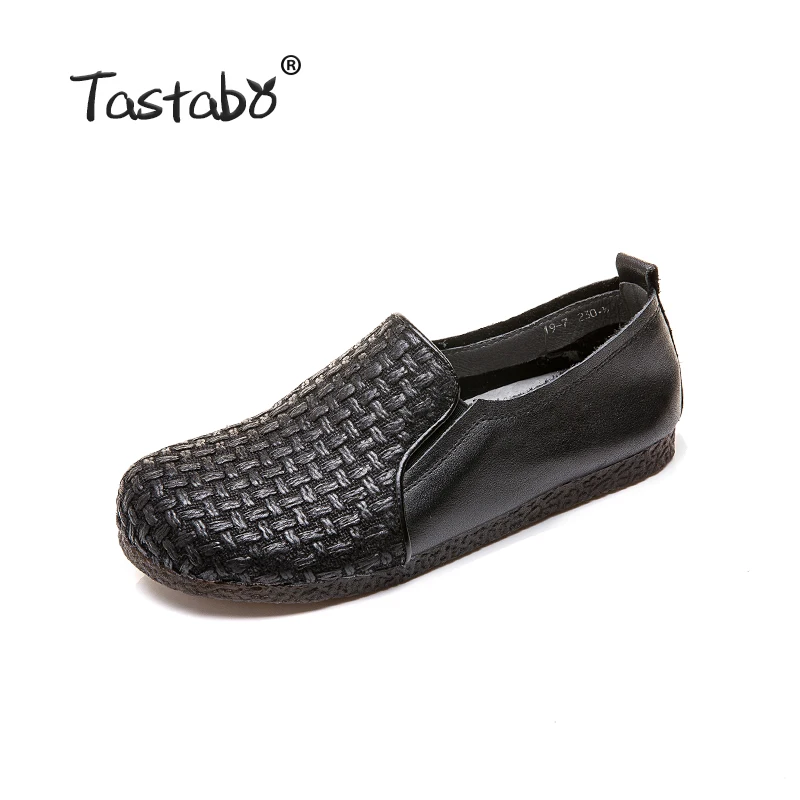Tastabo/кожаные туфли с мягкой подошвой Женская обувь Удобная женская в стиле ретро