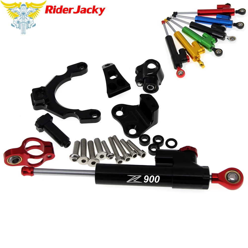 CNC Adjustable Motorcycle Linear Reversed Steering Damper with bracket Support For Kawasaki Z 900 Z900 2017-2018 | Автомобили и