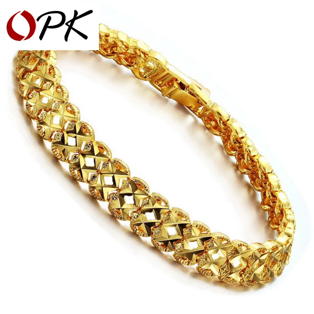 Ювелирные изделия от OPK золотого цвета браслет для отдыха мужчин/женщин Лидер