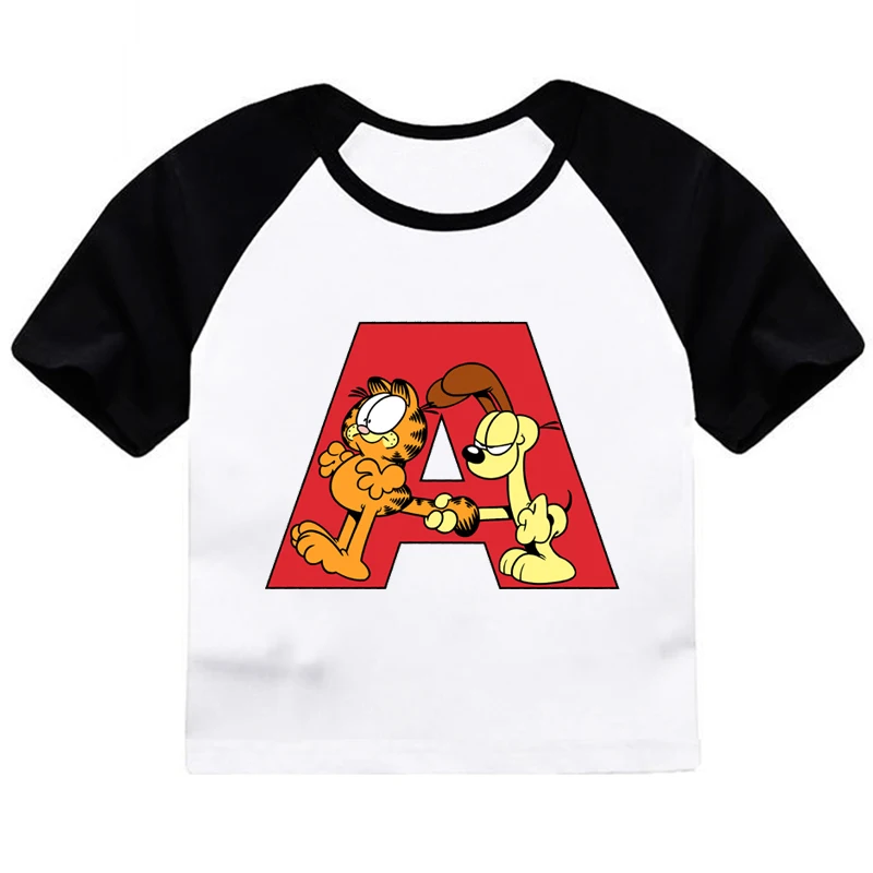 ZSIIBO Garfield/футболка для мальчиков с рисунком кота летние хлопковые футболки