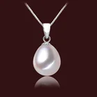 Подлинное Серебро S925 пробы 8-10 мм натуральные капли воды Жемчужный Кулон модное ожерелье кулон для женщин Бесплатная доставка