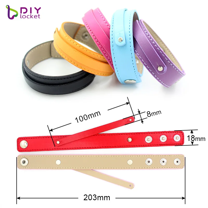 Разные цвета 18 + 8 Pu кожаный браслет подходит для Silde Charms LSBR037 * 10|Браслеты с шармами|