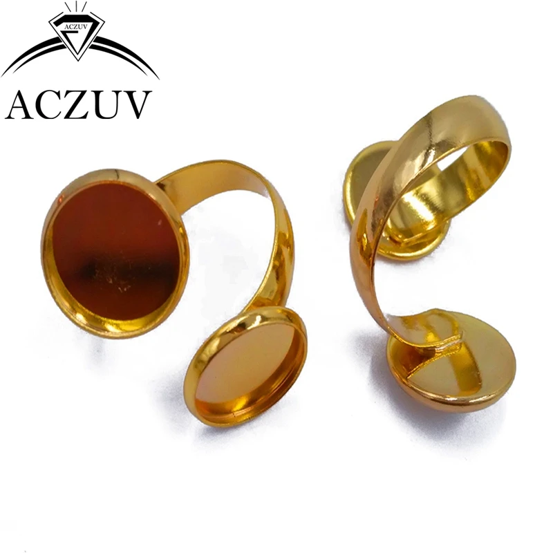 Оптовая продажа 200 шт Круглый двойной ободок кольцо Кабошон Базовые настройки