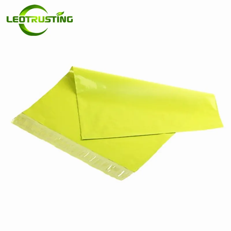 Светло зеленая полиэтиленовая Экспресс сумка Leotrusting 28x42 см прочная клейкая