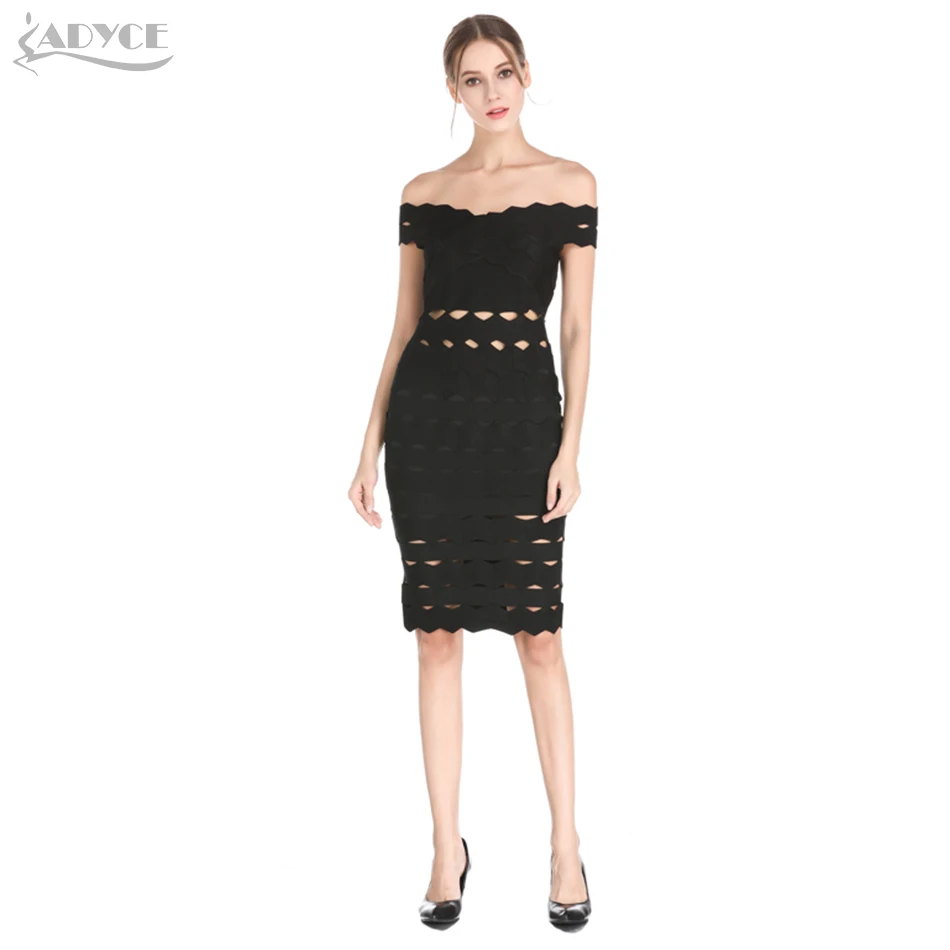 Женское облегающее платье Adyce Черное мини с открытыми плечами лето 2020|mini dress|bodycon