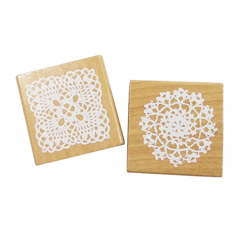 1 шт./лот винтажный квадратный кружевной деревянный резиновый штамп для