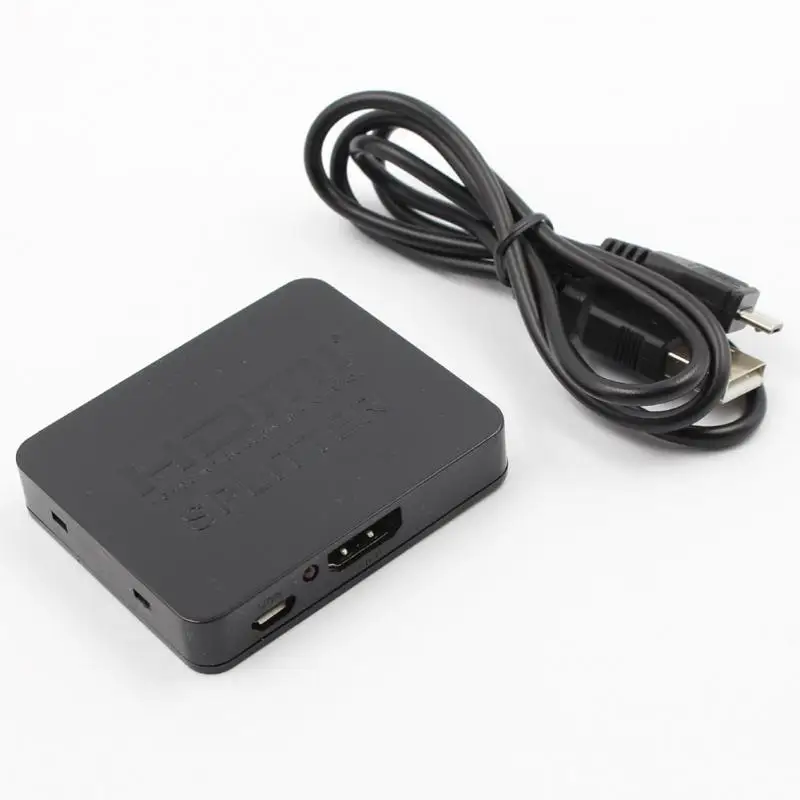 Новый Лидер продаж усиленный HDMI Splitter видео дистрибьютор Box кабель 1080P Full HD 1 в 2