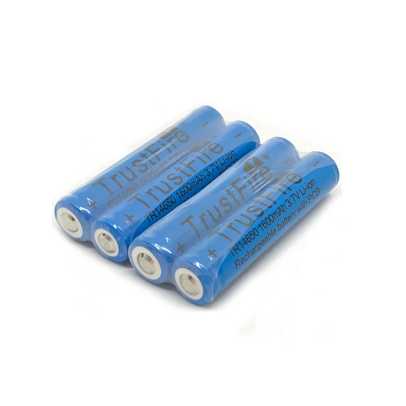 

5pcs/lot TrustFire 14650 3.7V 1600mAh Lithium Battery Rechargeable Batteries with Protected PCB Power Source for LED Flashlights