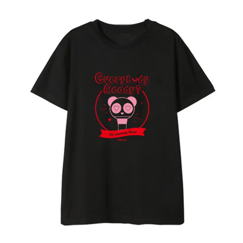 kpop Apink 8th Memorial Album Everybody Ready printing Short sleeve t-shirt for women fashion o neck girl's lovers tees | Женская