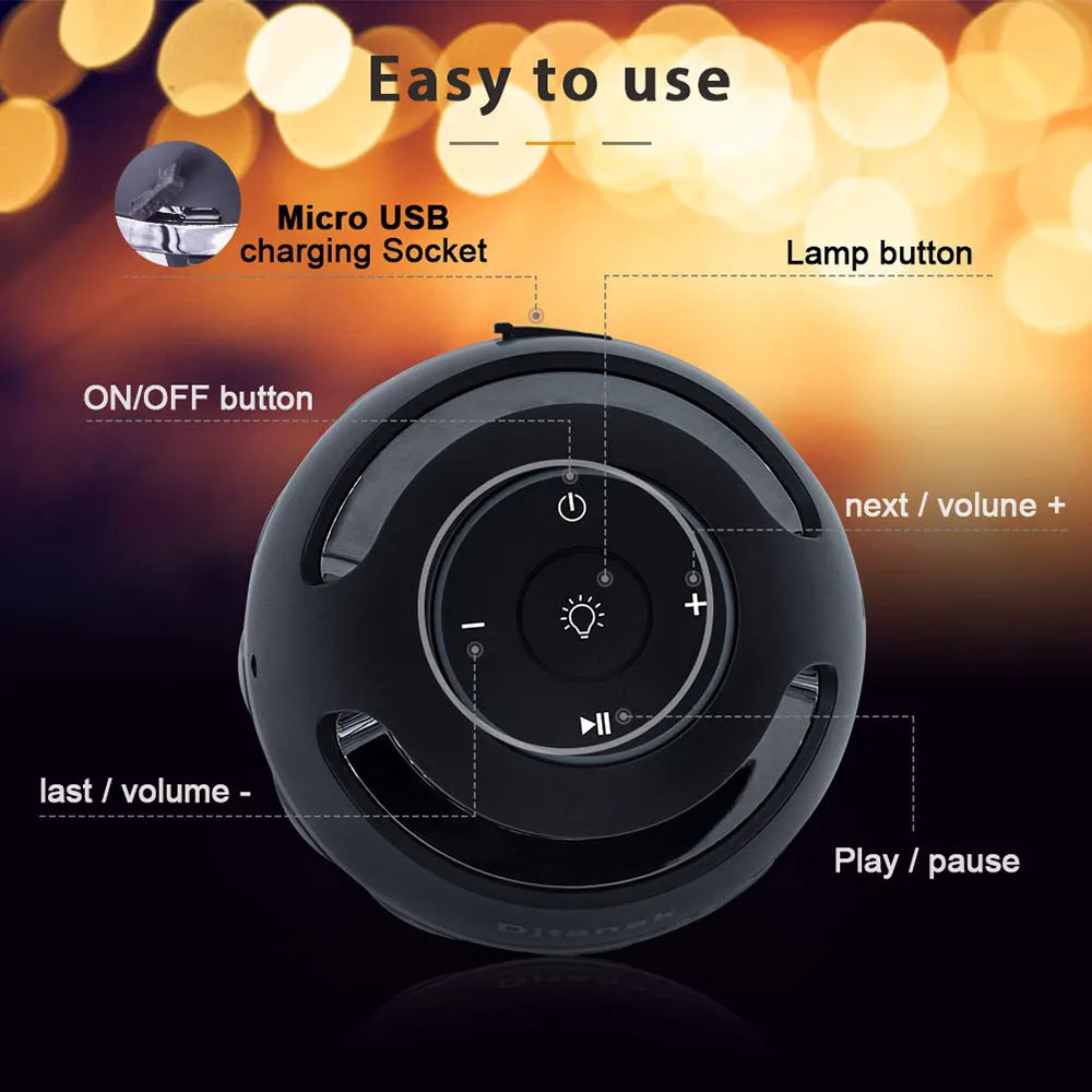Мини USB зарядка Bluetooth динамик светодиодный фонарь Открытый Портативный атмосфера светодиодный ночник Waterpoof Bluetooth стерео динамик