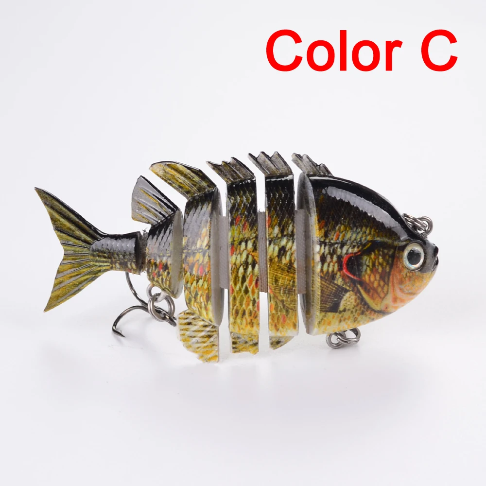 Free Shipping Multi Jointed Fishing Lures Bait Swimbait Sink Hook Tackle 3D Eyes Lifelike Sections sca Artificial | Спорт и