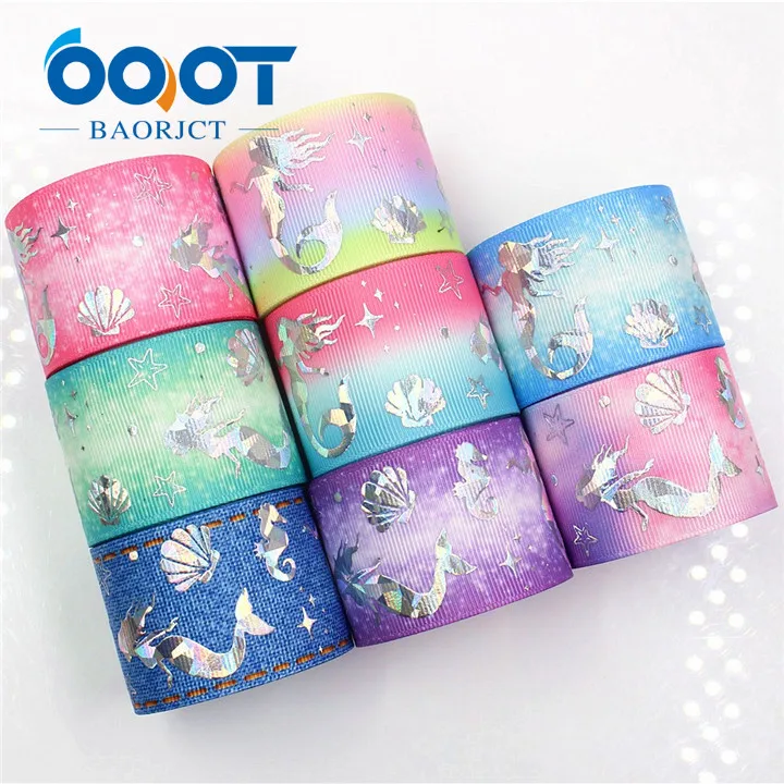 8 each one yards OOOT BAORJCT, G-18609-445, 38 мм, 10 ярдов, лазерная Серебряная лента с принтом в виде сердечек, лента для рукоделия, головной убор, Свадебная подарочная упаковка - Цвет: 8 each one yards