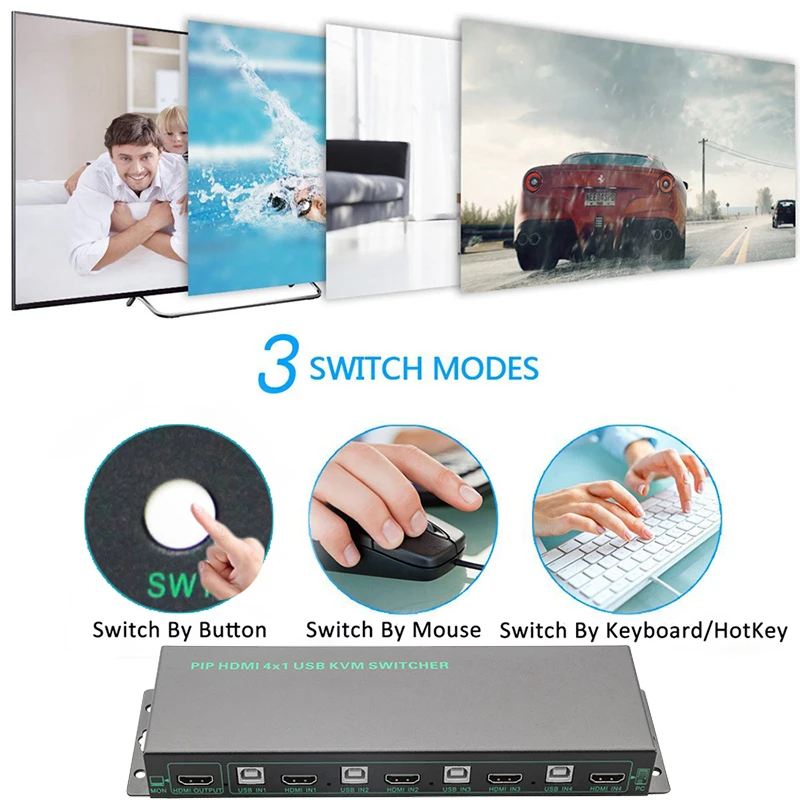Высокое качество 4 порта HDMI KVM переключатель с PIP 4K USB Поддержка 2 0 клавиатура и