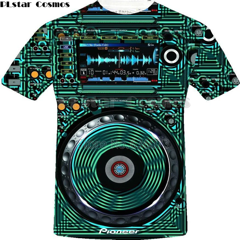 Dj контроллер 3D мужские футболки с принтом для рок-н-Dj диско плеер DJ футболка