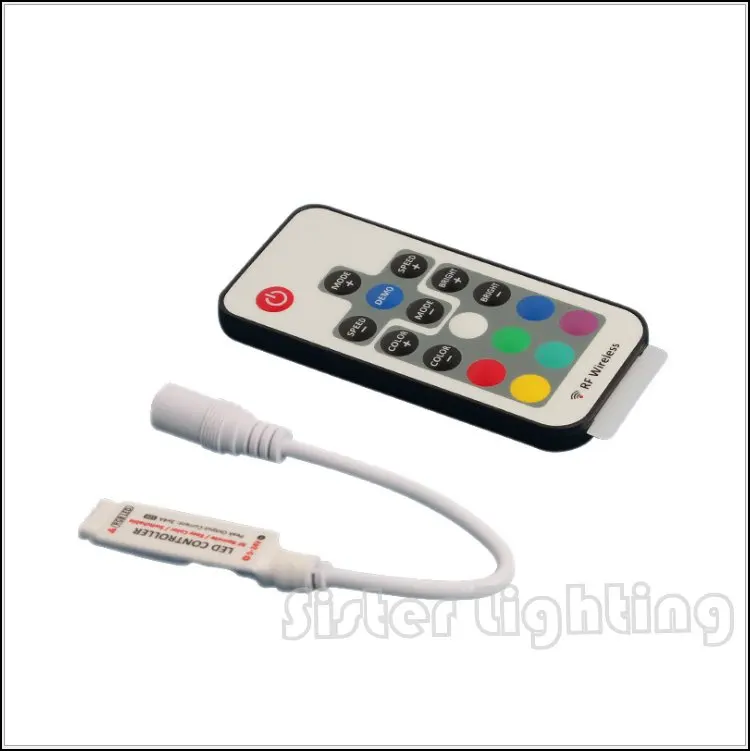 1 шт. DC5 24V 4Ax3Channel мини RGB контроллер с 17 клавишами RF пульт для LED 5050 полоса