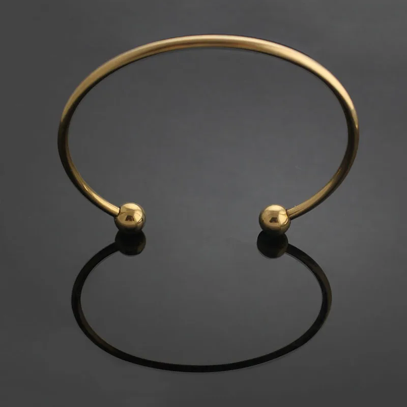 COUYA Newborn bracelets gold color steel bead bracelet jonc argent women carter simple thin fine &amp bangles A10055 | Украшения и