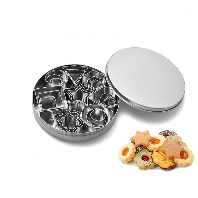 

Stainless Steel Cookies Mold DIY Cookies Mold Graphics Cake Printed 24-Piece Set Geometric Pattern Baking Appliances