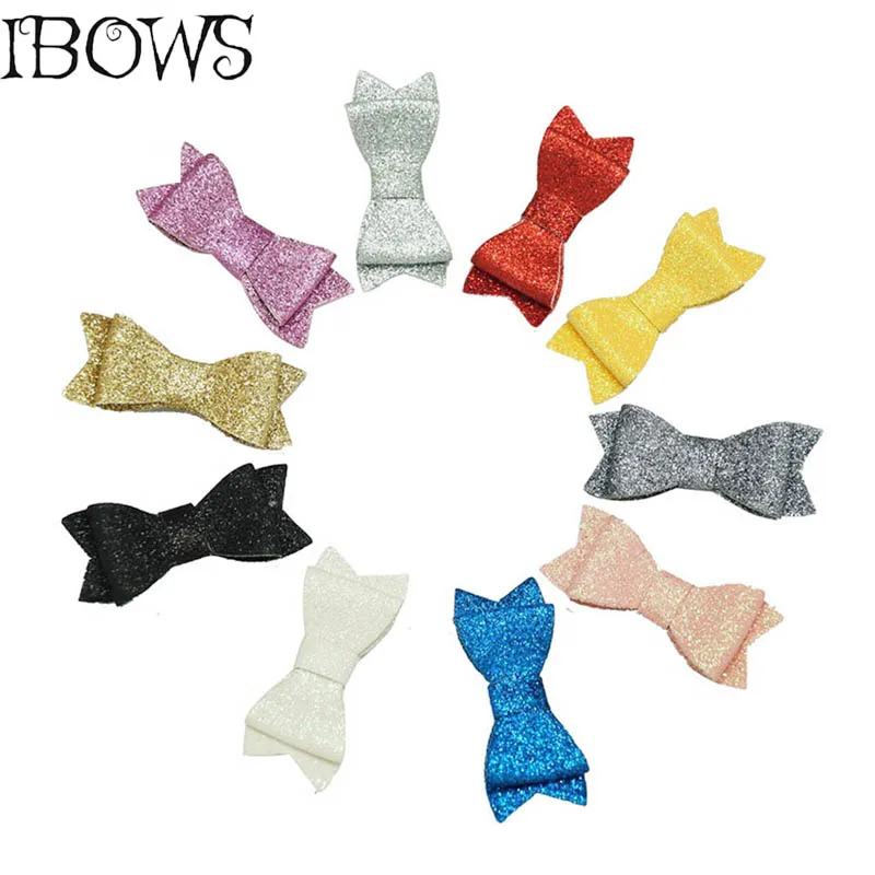 Модные блестящие кожаные заколки для волос с бантом девочек 5 шт./лот 2 дюймов