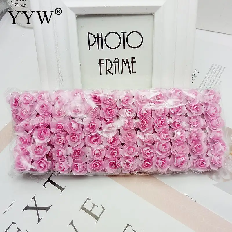pink 144 шт., искусственный цветок, милые бумажные розы, цветы для свадебного украшения, сделай сам, розы, венок, подарок, цветы для рукоделия, искусственные цветы - Цвет: pink