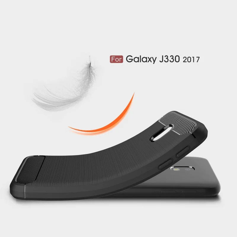 Мода для Samsung Galaxy J3 2017 чехол углерода Волокно текстуры + ТПУ Силиконовые Мягкий J330