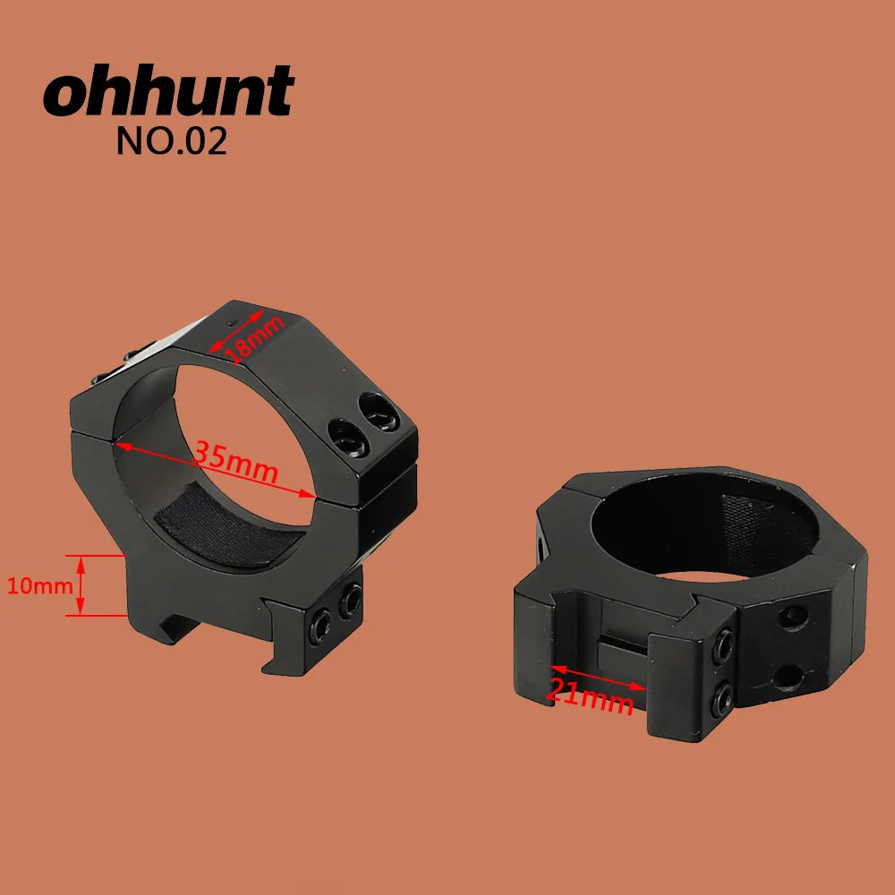 NO.02 Ohhunt 2 шт. охотничьи кольца для прицела 35 мм диаметр трубки низкий средний широкий профиль Пикатинни Вивер кольцо для тактического прицела - Цвет: NO.02