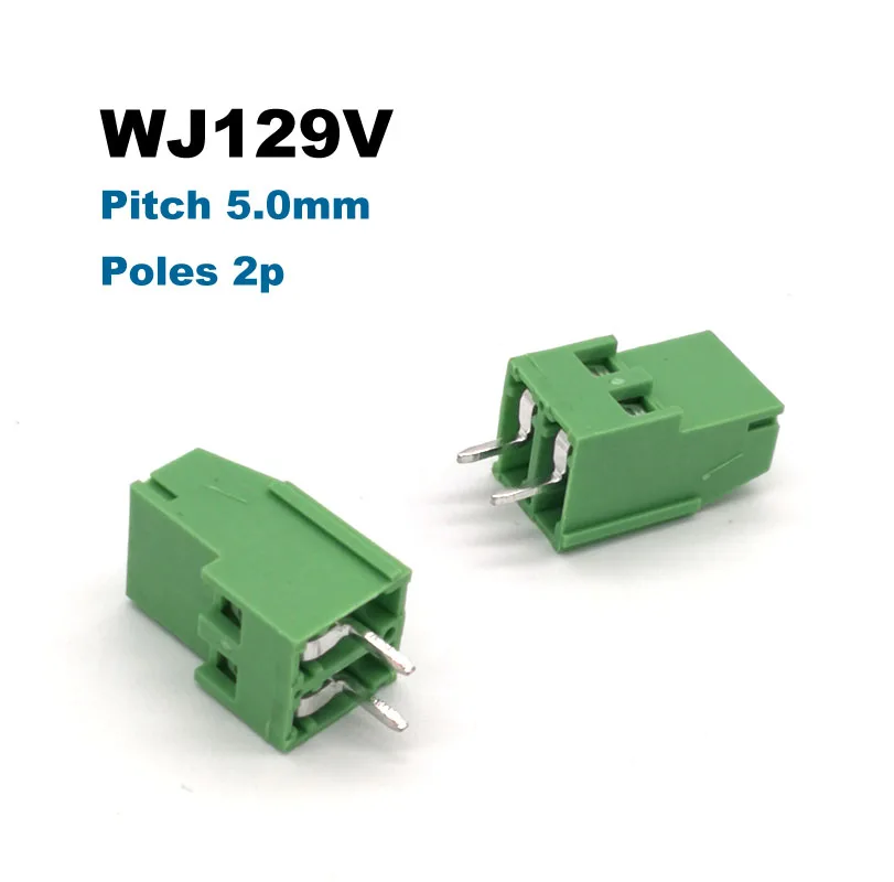 30/50 шт. шаг 5 0 мм Винт PCB Клеммная колодка коннектор прямой штырь 2P 3P WJ129V коннекторы
