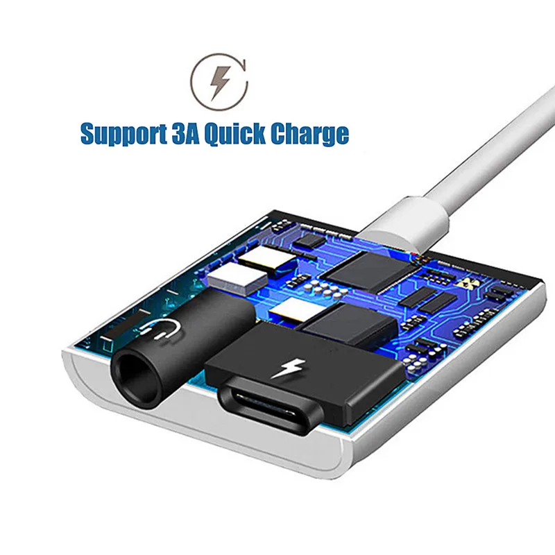 Быстрая зарядка Тип C Aux Jack для наушников аудио адаптер USB type до 3 5 мм кабель Xiaomi Redmi