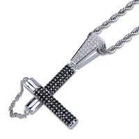 omyfun customized men nunchucks necklace 3a cz iced pave hiphop jewelry rapper pendant necklace karate stick accessory popular