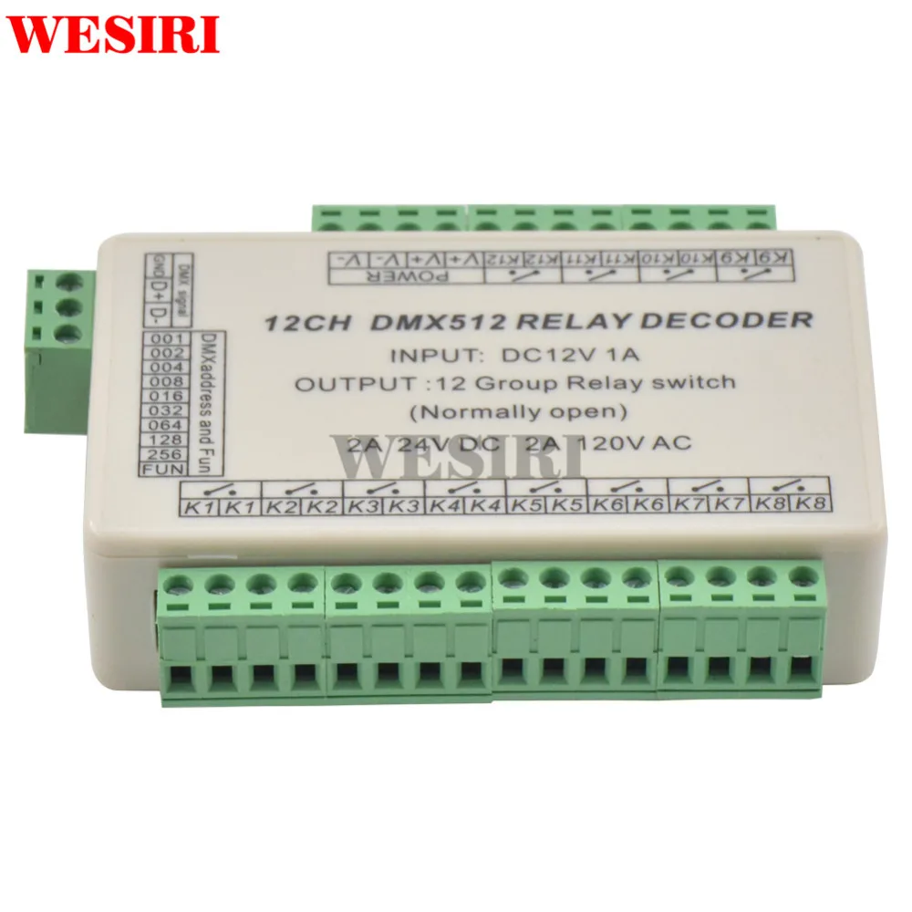 12 канальный релейный переключатель DMX512 Контроллер 12CH выход декодер диммер|dmx512