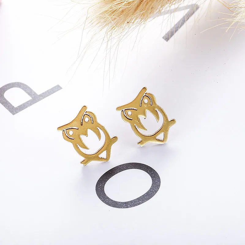 Уникальные очаровательные ювелирные изделия сова золотого цвета серьги для
