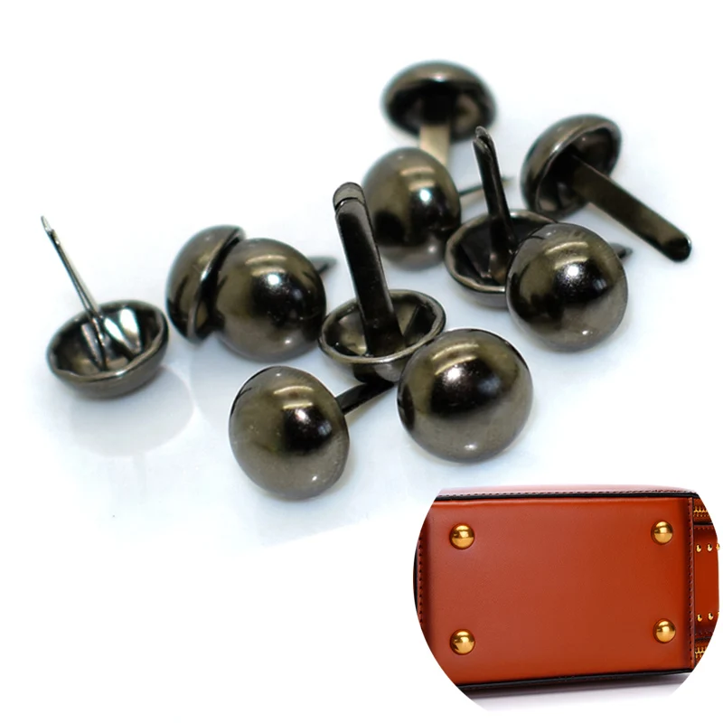 100pcs 10mm Rivets for Leather Metal Crafts Purse Feet Studs Pierced Handbag Punk Rock Bag Accessories | Багаж и сумки