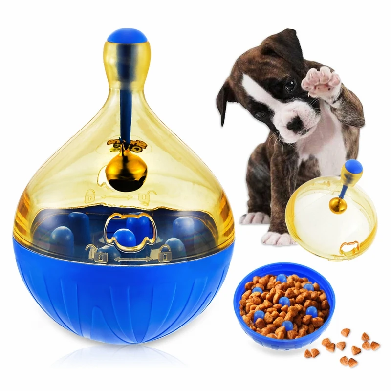 Pet Toy Automatic Funny Feeding Bite Cat Dog Tumbler Train Spill Food Ball Bowl Leak-proof | Дом и сад