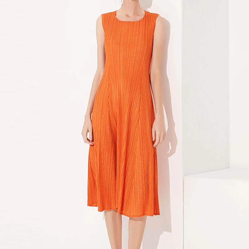 Changpleat 2019 летние новые женские однотонные платья Miyak плиссированные модные тонкие