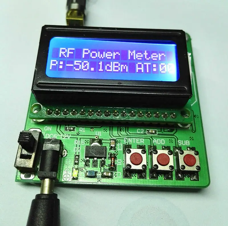 Цифровой радиочастотный измеритель мощности от-75 до + 16dBmpower с ЖК-дисплеем 1 ~ 600 МГц