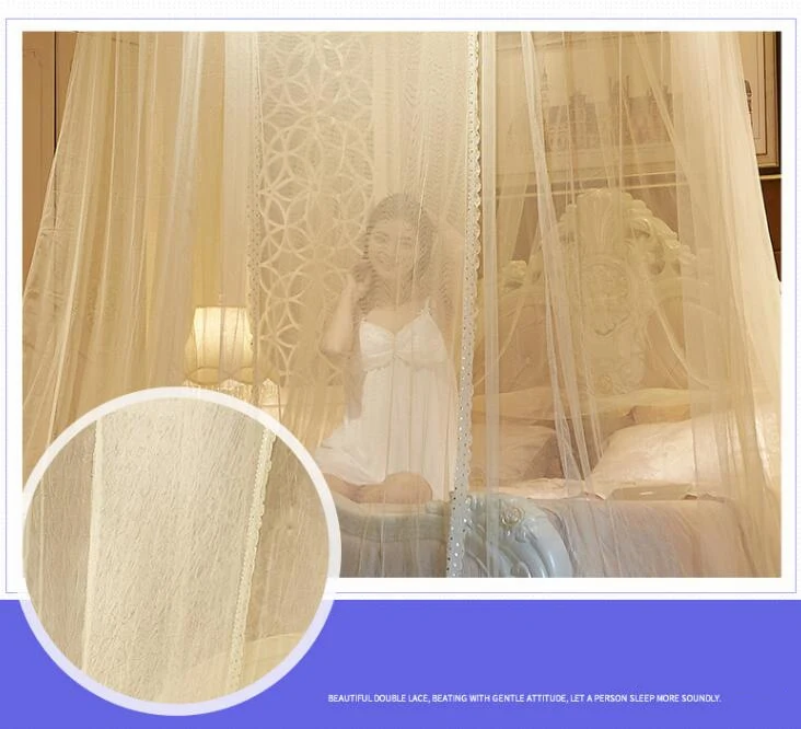 

Classical Hang Dome Mosquito Net Round Insect Reject Canopy Net Double Bed Moustiquaire Princess Style Bed Curtain Drop Shipping