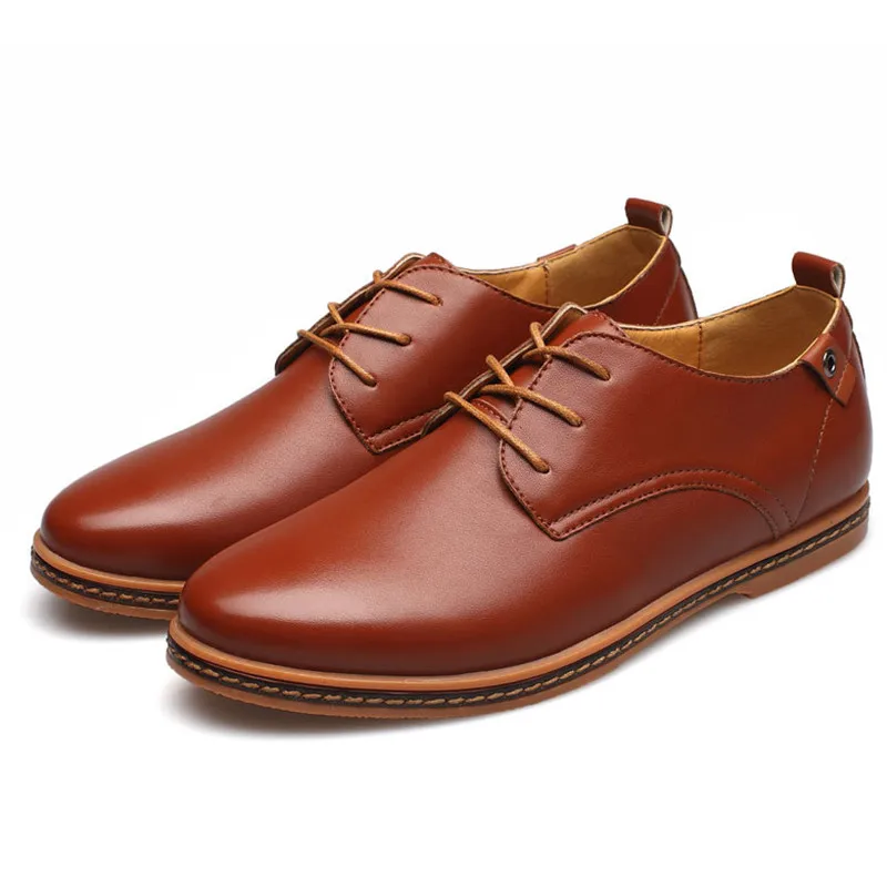 Мужские деловые кожаные туфли на шнуровке размеры 38 47|shoes large size|shoes newshoes business |