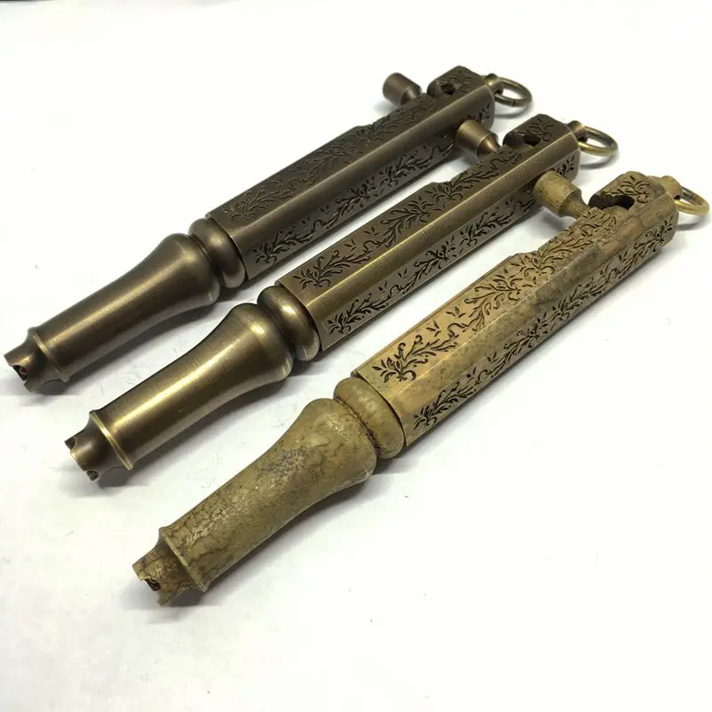 

Deluxe Ancient Brass Gel Pen Engraving Flowers Pen